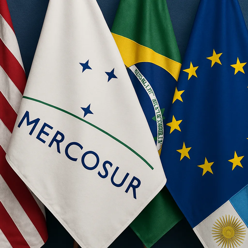 Bandiere Europa, America Mecosur